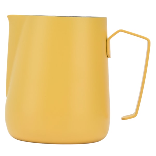 Mjölkskummare Pitcher Tjockare Skummare Kopp 450ml med Spetsig Pip för Kaffemaskin CafeGul