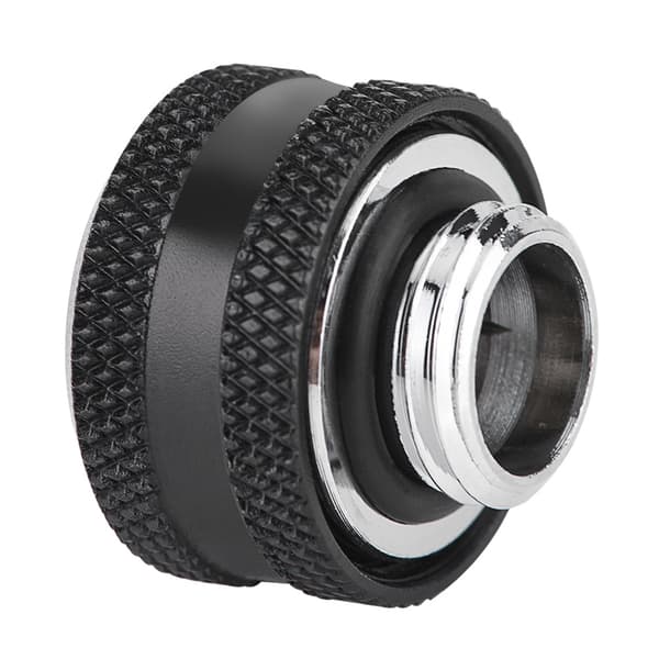 4 stk./pakke Vandkøling Kompressionsfitting til stift akrylrør OD 16mm Sort
