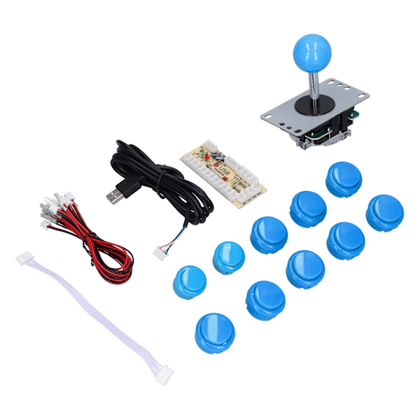 QM070901 Arcade Spil Joystick Sæt Nul Forsinkelse Arcade Spil DIY Sæt Dele med Encoder Board 10 Knapper Joystick til MAME Blå