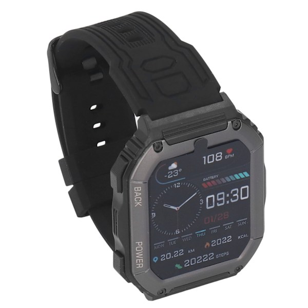 Smartwatch Vandtæt Skridttæller Smartwatch med Bluetooth Opkald Fitness Tracker Hjertefrekvens Søvnmonitor til Børn Voksne Sort