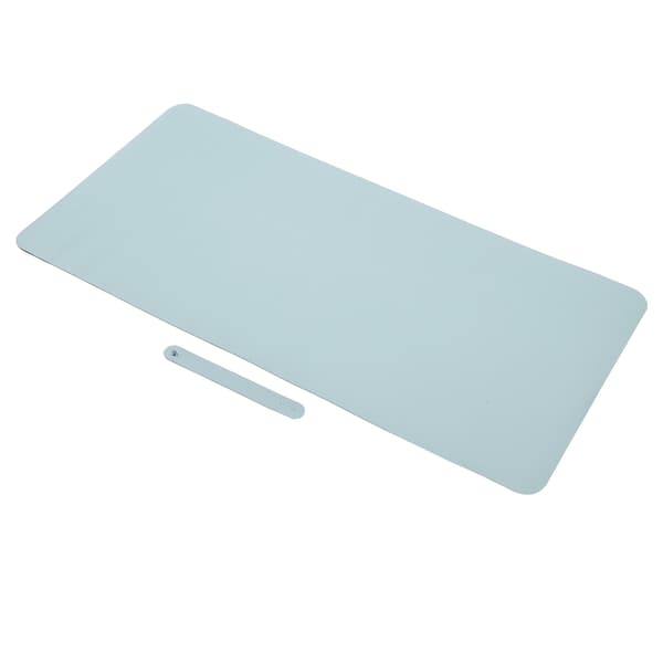 Dobbeltsidig bordmatte Multifunksjonell vanntett skrivebordsmusematte i skinn (Azure Silver)