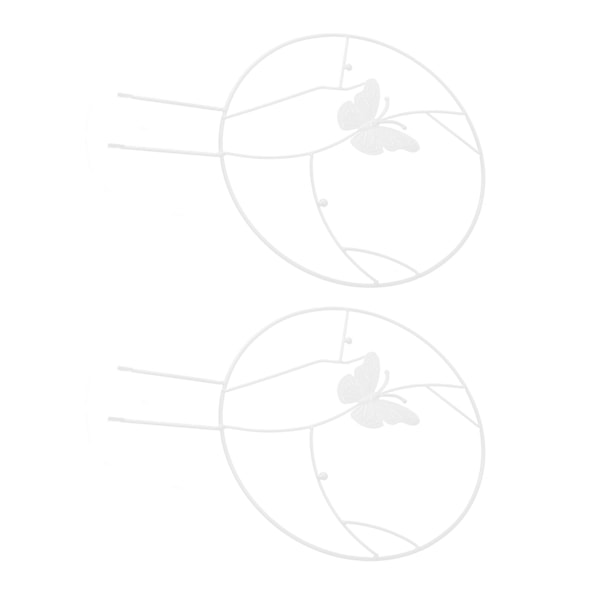 2 stk. Blomsterplante Støttestativ Jern Klatrestativ til Hjem Have Rund Ring Design Hvid
