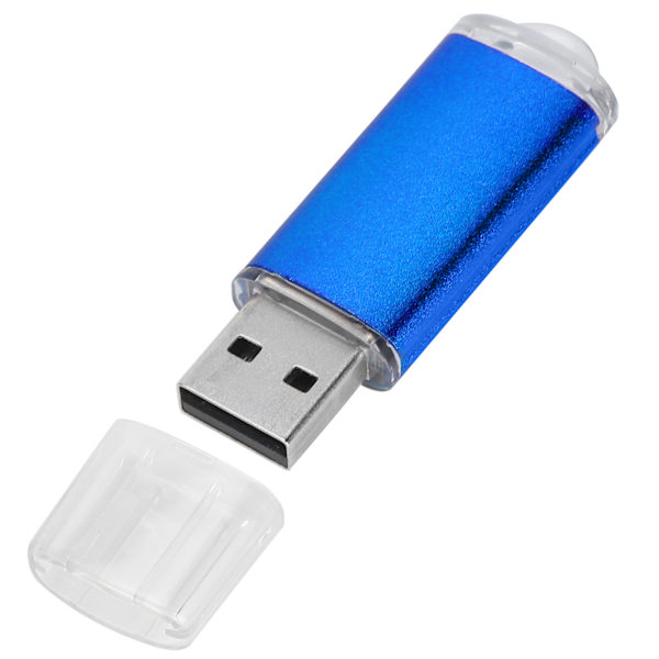 USB Flash Drive Transparent Cover Blå Bærbar Memory Stick til PC Tablet16GB