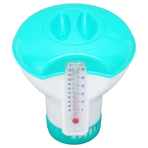 Spa kemisk dispenser med termometer genanvendelig sø blå swimmingpool klor tablet flyder