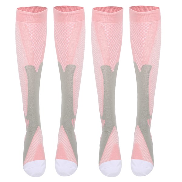 2 par/ set Utomhussport kompressionsstrumpor Benstöd Stretch löparstrumpor under knärosa