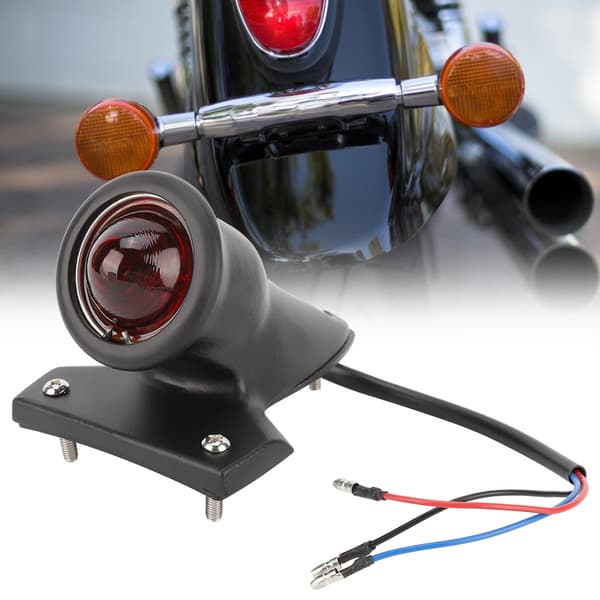 Universal Motorcykler Retro Baglygte Bremselygte Sort SLJ W042B