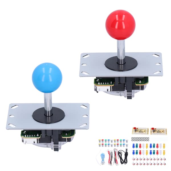 LED Arkade Knapper 5V 2 Spiller Elektroplettering Joystick DIY Dele Sæt til PC Spil
