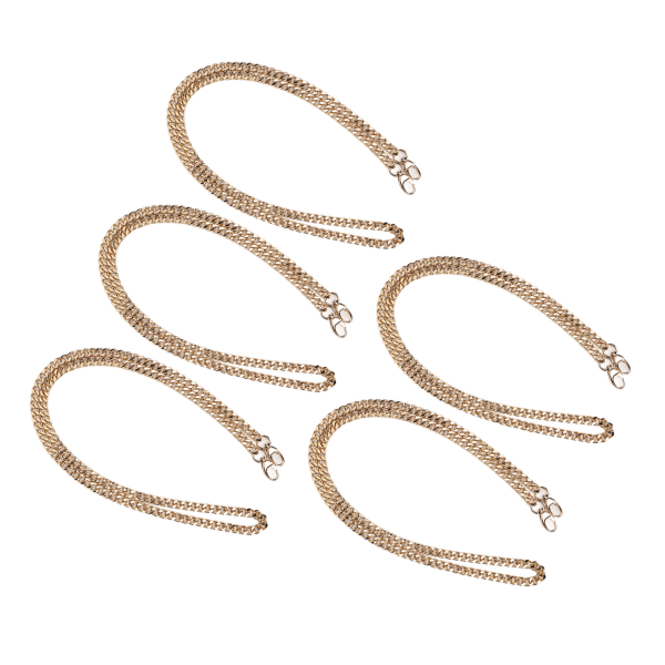 5 stk Smykkekæde Elegant Rustfast Farve Holdbar Metal Craft Chain til DIY Halskæder Armbånd Ankelkæder Guld