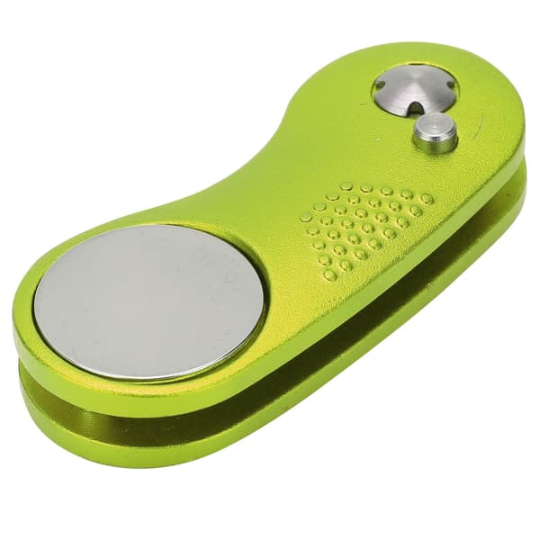 Golf Divot Repair Tool Rustfri Golfgaffel med Pop-up Knapp Putting Green Pitchfork (Lime)
