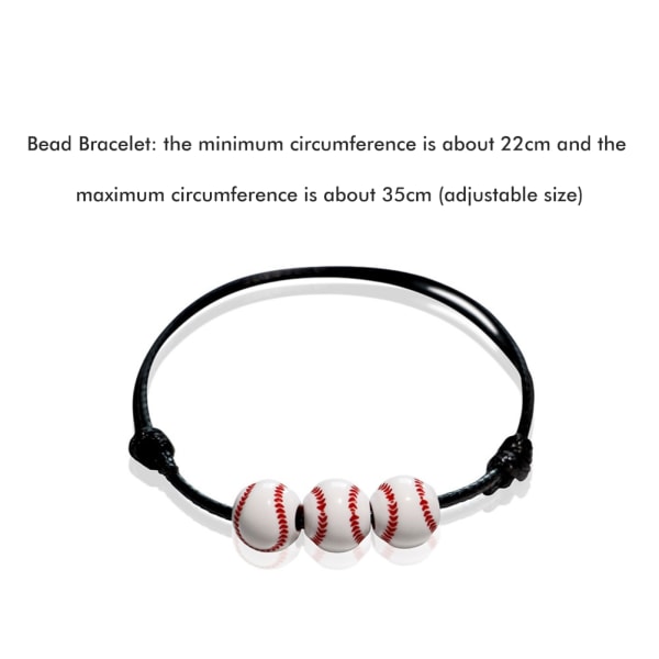 12 stk Sportsballarmbånd Baseball Tennis Basketball Rugby Beads Armbånd Justerbar vokssnor Inspirerende Sportsballarmbånd