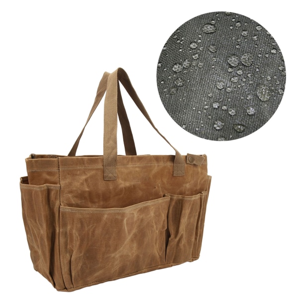 Canvas Pot Bag Vedenpitävä Kulutuksenkestävä Suuri Tilavuus Mukava Grip Canvas Laukku Camping Khaki