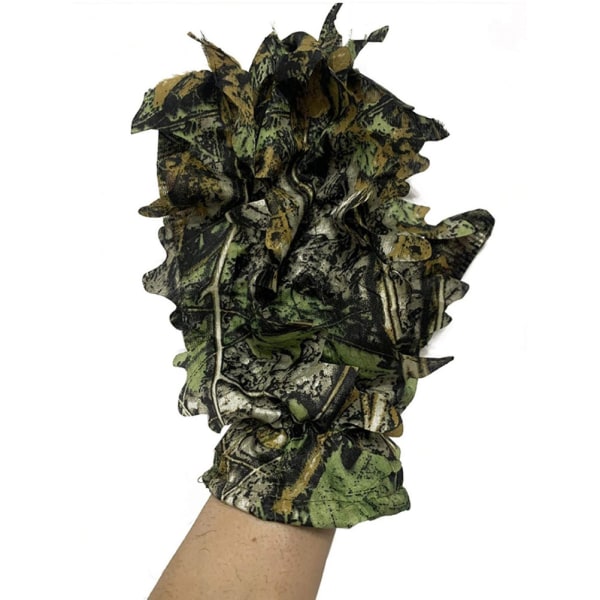 3D Leafy Camo Gloves Forsvar Camouflage Bueskydning Beskyttelseshandsker til fiskeri Camping udendørs aktiviteter