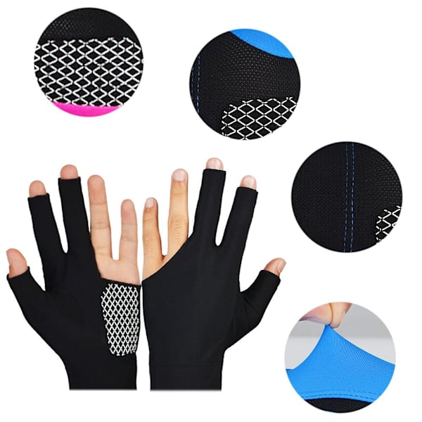Biljardhandskar Three Finger Gloves Anti Skid Glove Snooker Billiard Cue Handskar