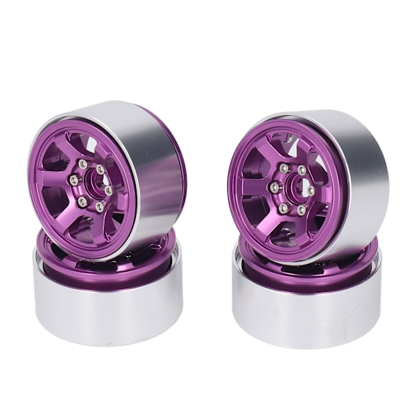 4 ST RC hjulnav set aluminiumlegering CNC RC hjul fälgnav för 1,9 tum däck slitbana lila