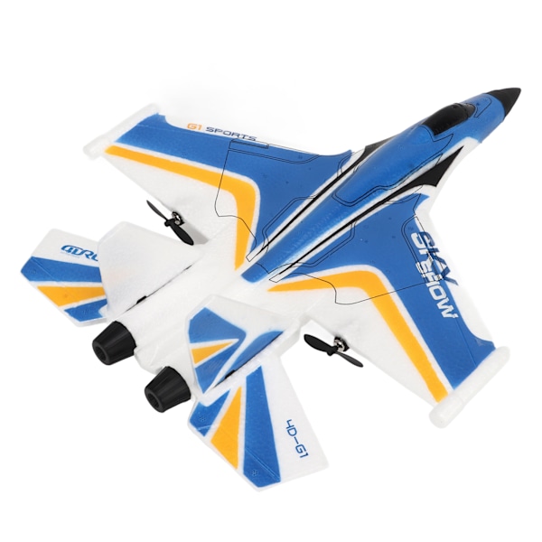 RC Glider Flygplan Lättvikts Flexibel Fjärrstyrd Flygplan med LED-Ljus för Barn Blå 2 Batterier