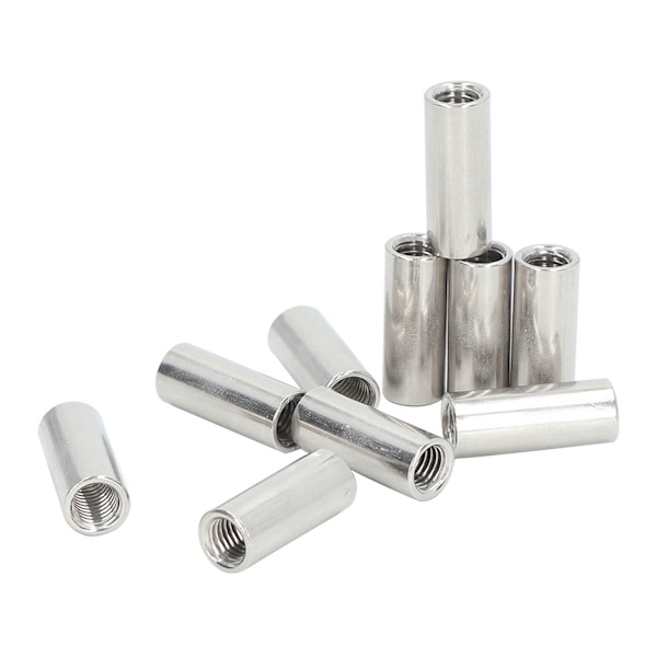 10 stk runde koblingsmuttere M10x1,5 L35mm rustfritt stål runde gjengede stangkoblingsmuttere