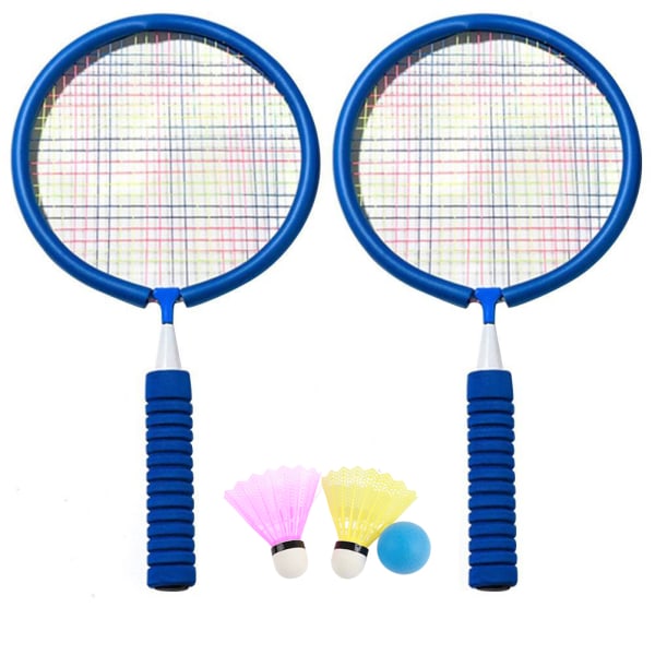 Badmintonracketsett Bærbare badmintonracketer med 2 fjerbolder og bæreveske for barn