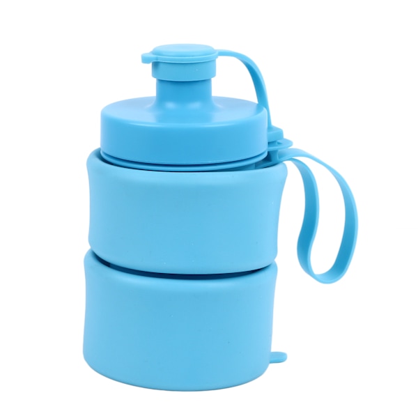 Vikbar Vattenflaska 800ml PP Livsmedelsgodkänd Portabel Utomhus Hopfällbar Sportvattenflaska för Resor Gym Camping Vandring Himmelsblå