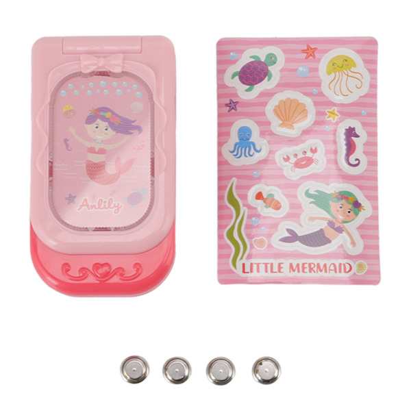 Mobiltelefon Baby Toy Flip Cover Roterande Engelsk Inlärning Simulering Pedagogisk Musik Mobiltelefon Leksak för Upplysning Rosa