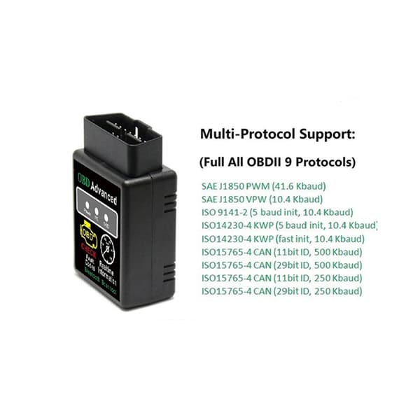 V02H2-1 Bluetooth OBD2 Bilscanning Automatiskt Identifieringsscanner