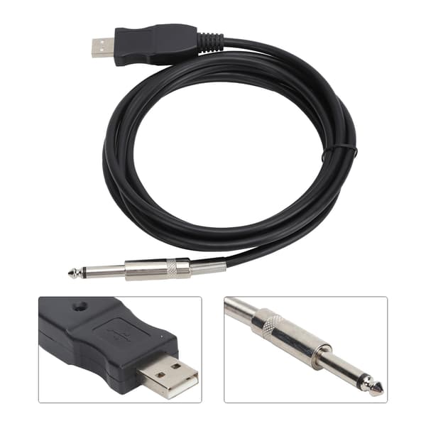 Gitar USB-kabel 3 meter Datamaskinforbindelse Elektrisk gitar Bass