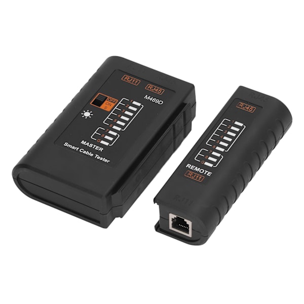 Nettverkskabeltester LED ABS Nøyaktig deteksjon Bærbar LAN-kabeltester Svart RJ45 RJ11