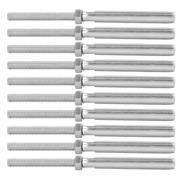 10 stk gjengeskruer i rustfritt stål for kabelrekkverk - M6 3mm/0,12 tommer