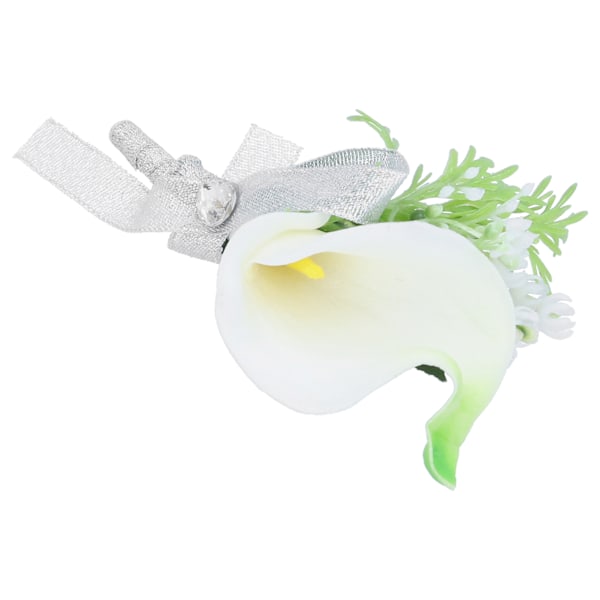 Kunstig Blomster Bryllup Corsage Brudgom Brud Boutonniere Brosche Bryllupsfest DekorationMælkehvid