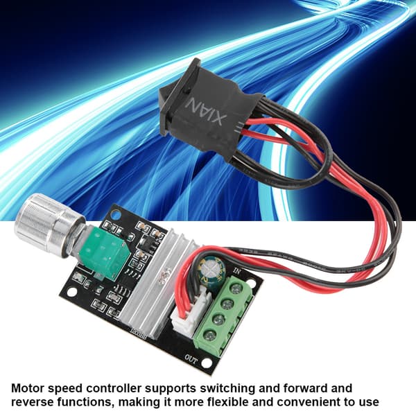 PWM DC Motorhastighetskontroller - 1 stk (6-28V, 3A, med bryterfunksjon)