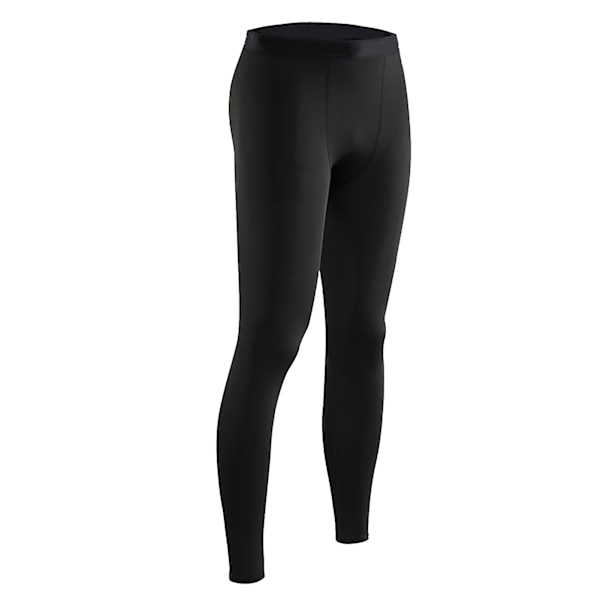 Stramme Leggings Elastisk Polyester Hurtigtørrende Mænds Kompressionsbukser til Fitness Træning Sort XXL