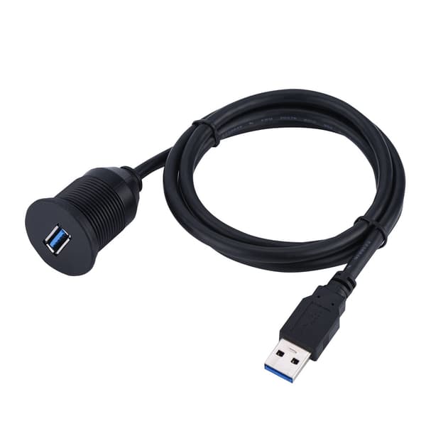 USB 3.0 Monteringskabel USB-forlengelse Flush, Dash, Panel Monteringskabel, for bil, båt, motorsykkel (1M)