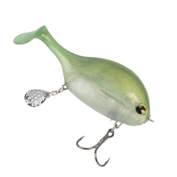 Lure Soft Bait PVC Flexible Vivid Motion Mykt agn med paljett for Sea Water Rivers Green