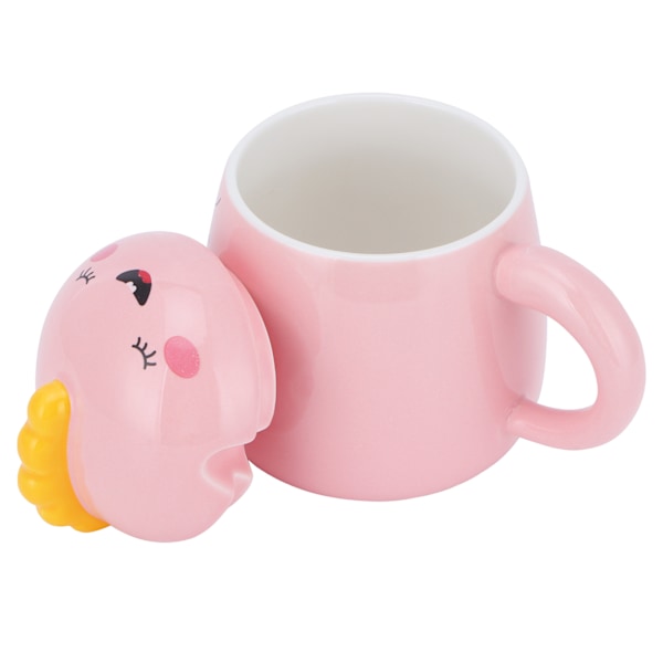 450 ml söt keramisk kopp med lock sked vattenkopp kaffemugg flickgåva för hemmakontor rosa lycklig