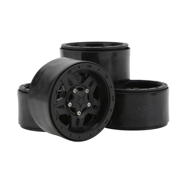 4 stk. plastik RC bilhjul til 1/10 fjernstyret bil til AXIAL SCX10 90046 Sort