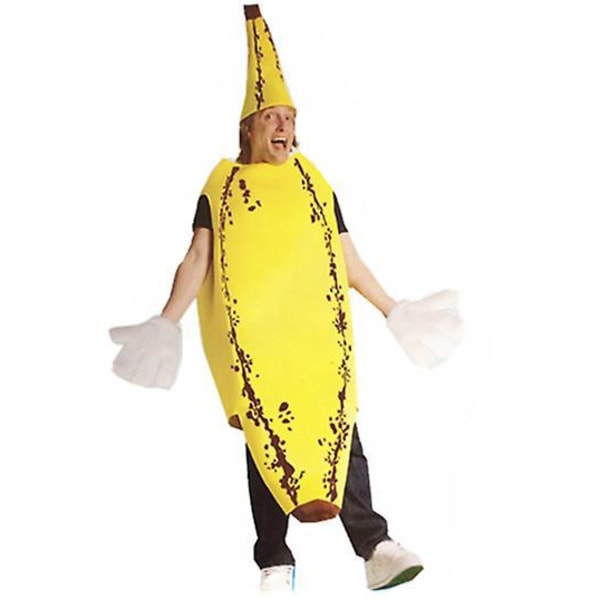 Gul One Size voksen banankostume
