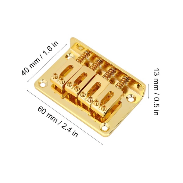 4-strengs fastbroerstatningsdeler for sigarboks elektriske gitarer bassukulele (gull)
