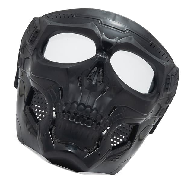 Rideansiktsmaske Briller Skull Form ABS Ramme PC Linse for Øyebeskyttelse