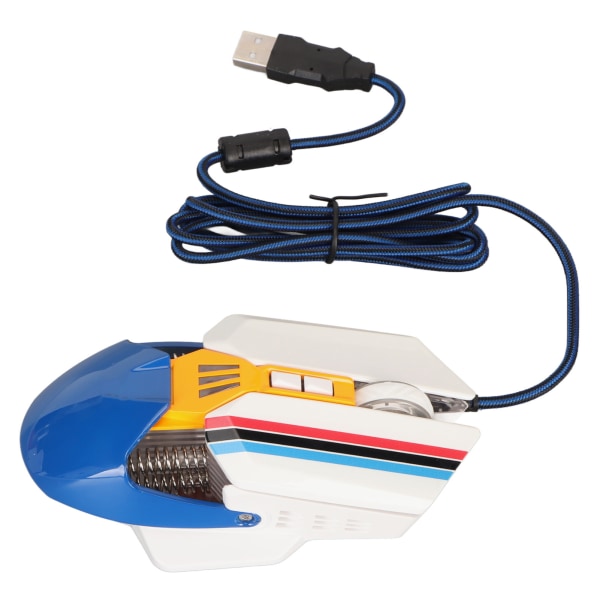 Kablet mus Ergonomisk RGB bakgrunnsbelyst Justerbar DPI 7 programmerbare taster Gaming Mus for Gaming Office Study White