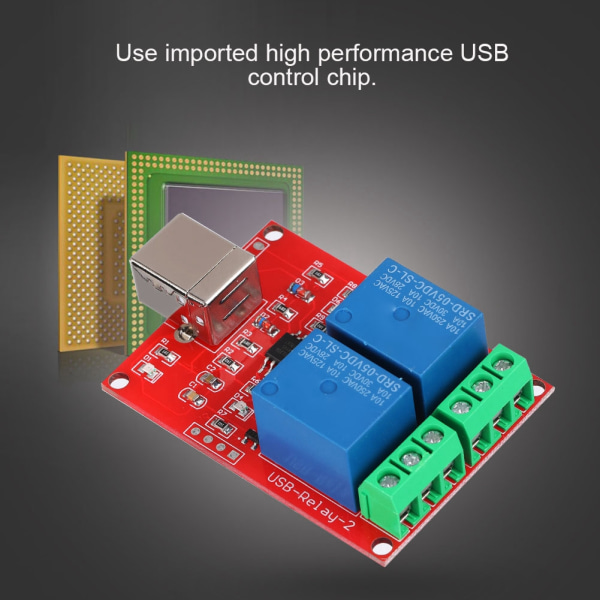 2-kanals 5V datamaskin USB Smart Switch-kontroller PC-reléstasjonsmodul utvidelseskort