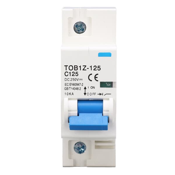 DC Miniature Afbryder 1P 125A 250V DIN-skinne Montering til Solcelleanlæg TOB1Z 125 C125