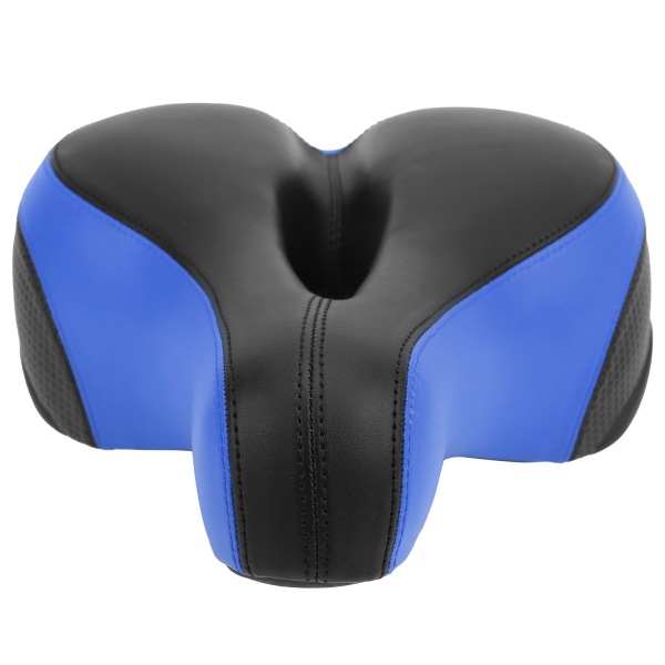 Mountainbikesadel Komfortabel mikrofiberlæder huludskåret fjedercykelsadelsæde (sort blå)