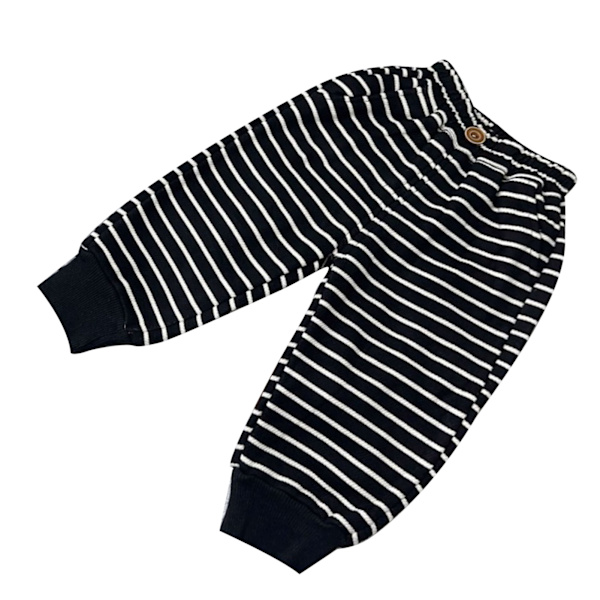 Pojkbyxor i bomull, bekväma, enkla, avslappnade, randiga byxor för barn, hem, resor, 100 cm/39,4 tum