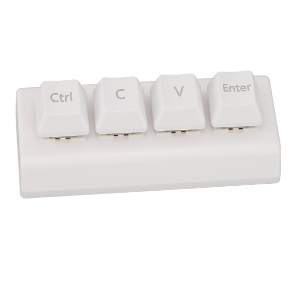 Ohjelmoitava näppäimistö 4 näppäintä Tuki NKRO punainen kytkin Ctrl C V Enter Mekaaninen mininäppäimistö pelaamiseen Office Media Valkoinen