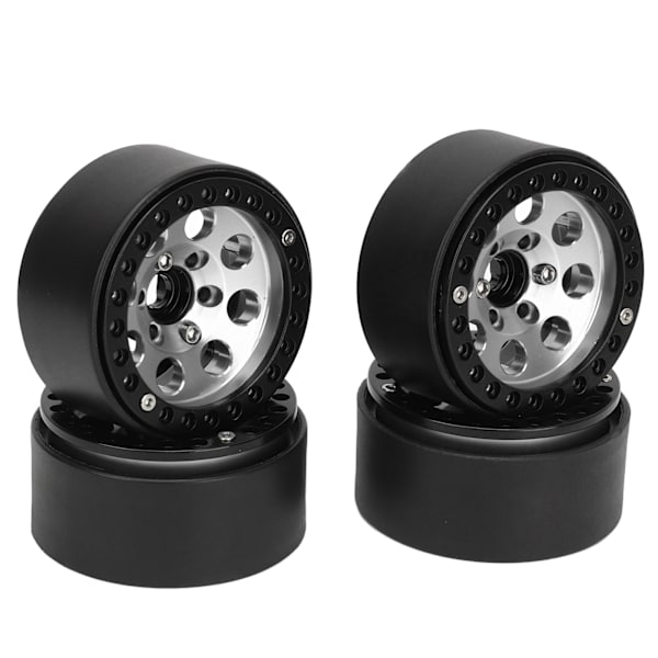 4kpl RC Vanteen Kehä 1.9 Tuuman Alumiiniseos Vakaa RC Auton Pyörän Napa Axial SCX10 II III Hopea