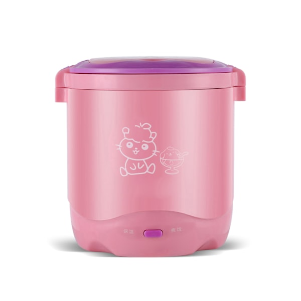 1,2L Mini Risgrynskokare Bärbar Resekokare Multikokare för Soppor Grytor Havregryn Rosa 1‑60st