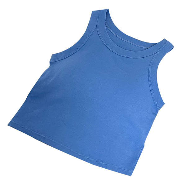 Naisten Topattu Tank Top Pyöreä Kaula Pehmeä Puuvilla Yksivärinen Slim Fit Tank Top Päivittäiseen Käyttöön Sininen Vapaa Koko (40‑65kg / 88‑143lb)