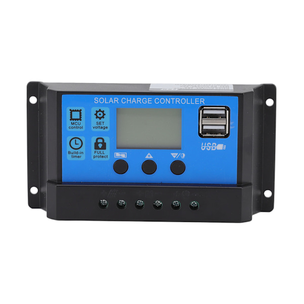 12V 24V Solcellsladdningsregulator Dubbel USB-port Solpanel Laddningsregulator för Industri 10A
