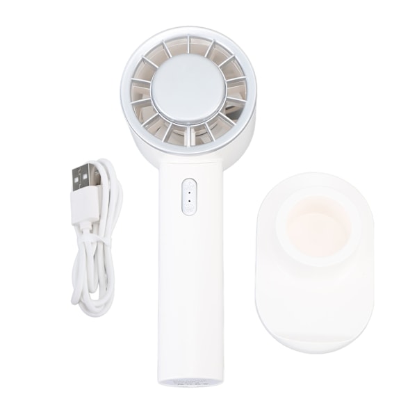 Mini Håndholdt Ventilator USB Opladning 2200mAh Batteri Bærbar Håndholdt Ventilator med Halvleder Køleplade til Sommer Hvid