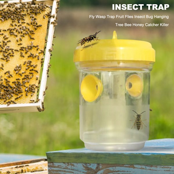 Getingfälla Hängande Getingsamlare Getingsdödare Återanvändbar Bifälla Fångare för Getingar Getingar Insekter Fruktflugefällor