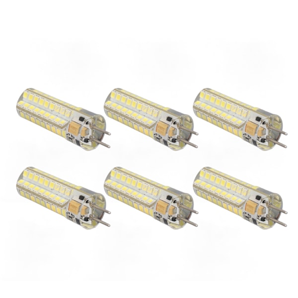 6 st GY6.35 LED-lampa 7W AC DC12V 700lm 72 LED 360 graders LED-majslampa för hänglampor taklampor vitt ljus (6000K-6500K)